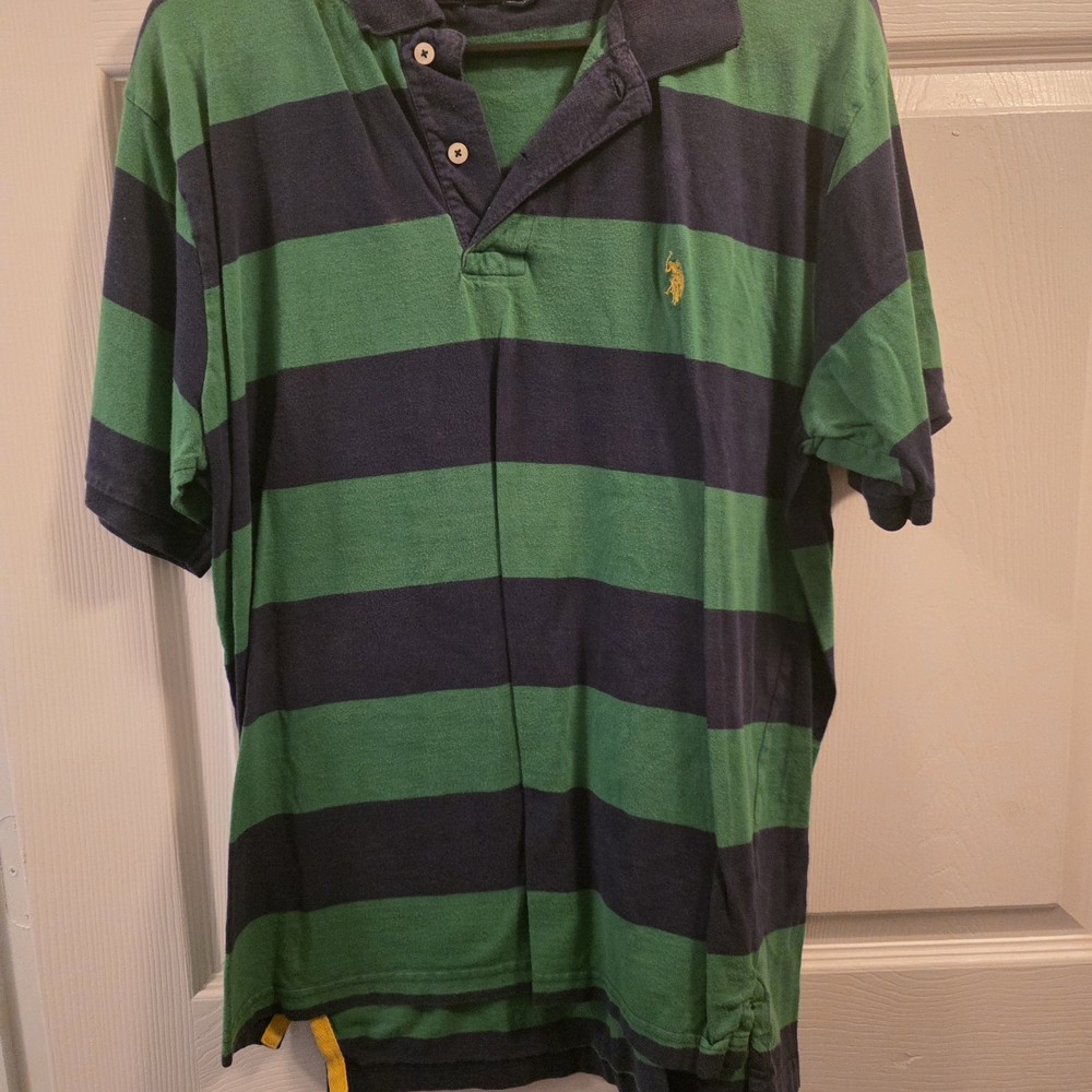 U.S. Polo Assn. Navy and Green Polo Shirt